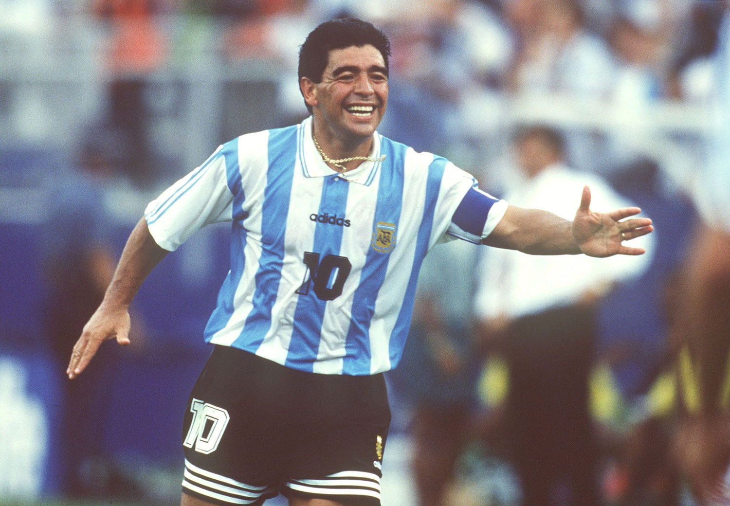 Maradona en su último partido con la selección argentina en el mundial de Estados Unidos 1994 que ganaría 2 a 1 contra Nigeria. ©Michael Kunkel/Bongarts/Getty Images.