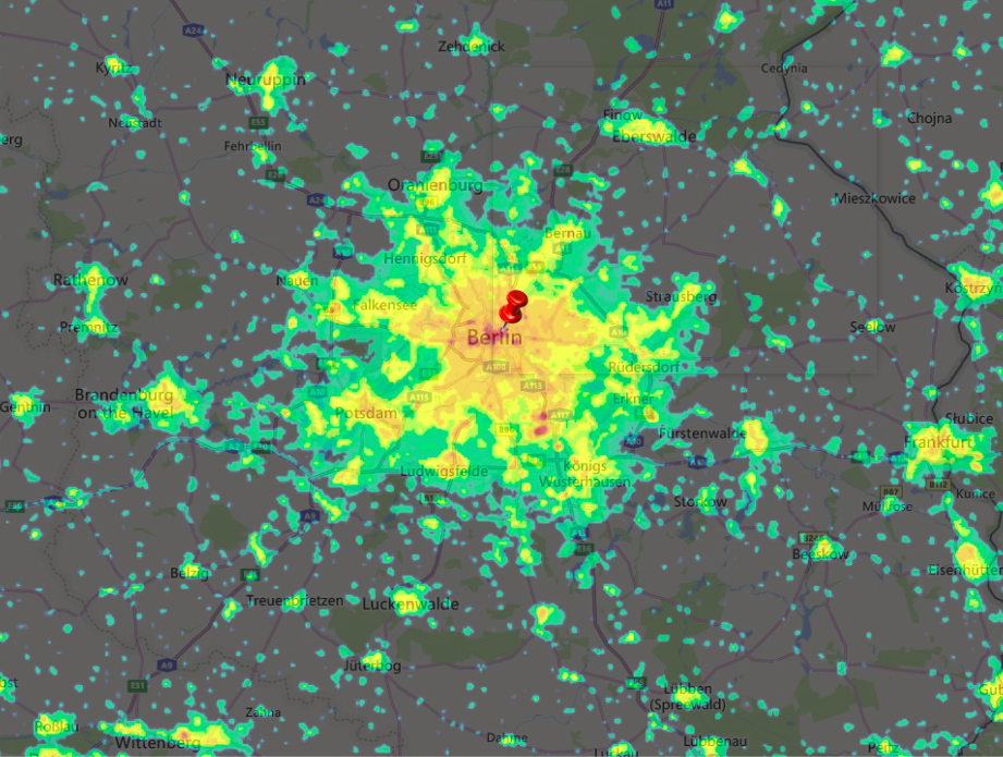 Mapa de la contaminación de Berlín.